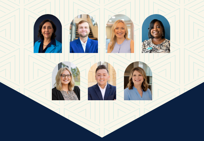 Collage of seven guaranty bank employees' headshots.